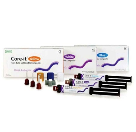 MARK3 Dual Cure Core Build-Up Material - Automix Syringe - A3, White Blue Shades